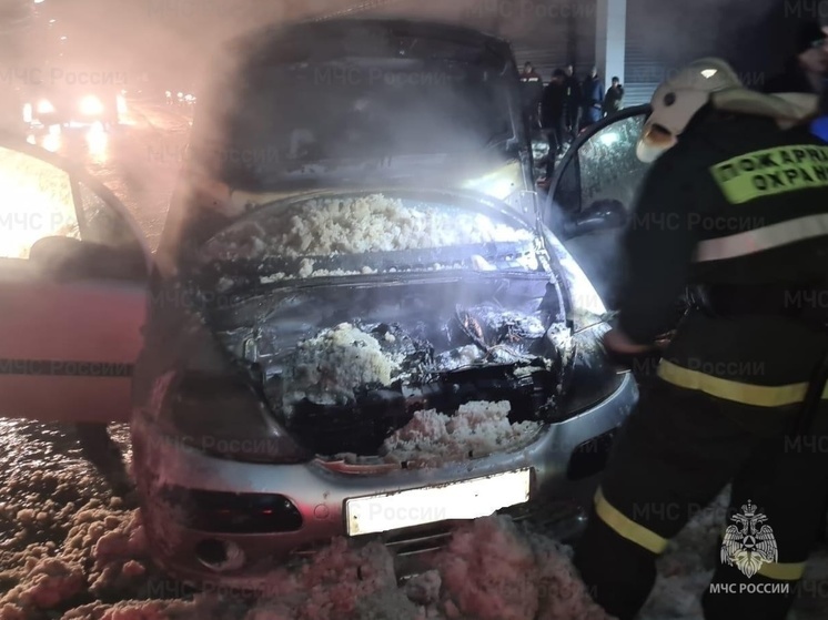 В Орловской области на трассе загорелось авто во время движения