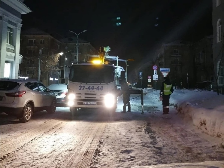 Девять автомобилистов в Петрозаводске помешали ночной уборке снега