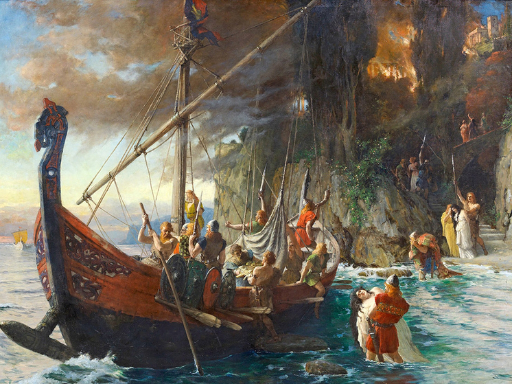 Знаменитое судно викингов перед захоронением пришвартовали и разбили камнями