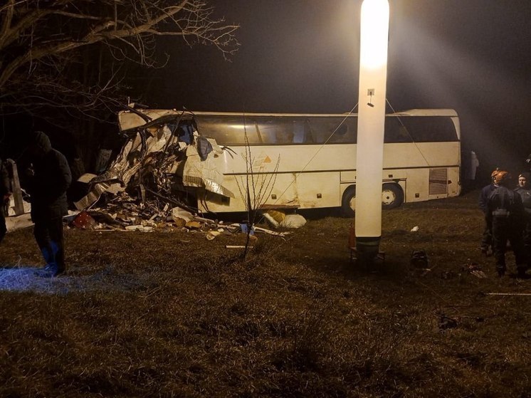 Автобус «Москва – Нальчик» столкнулся с грузовиком, пять человек погибли