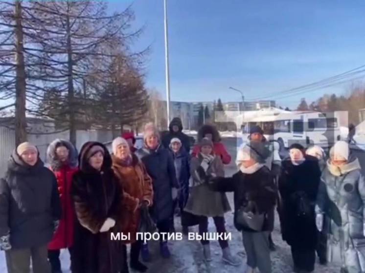 В Красноярске устроили митинг из-за возможной установки вышки сотовой связи