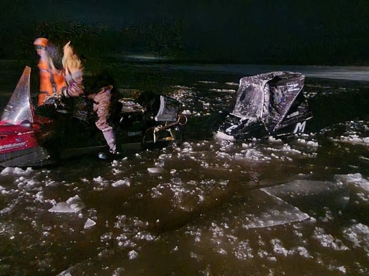 Людей с застрявшего в Городецком Шаре снегохода снимали спасатели