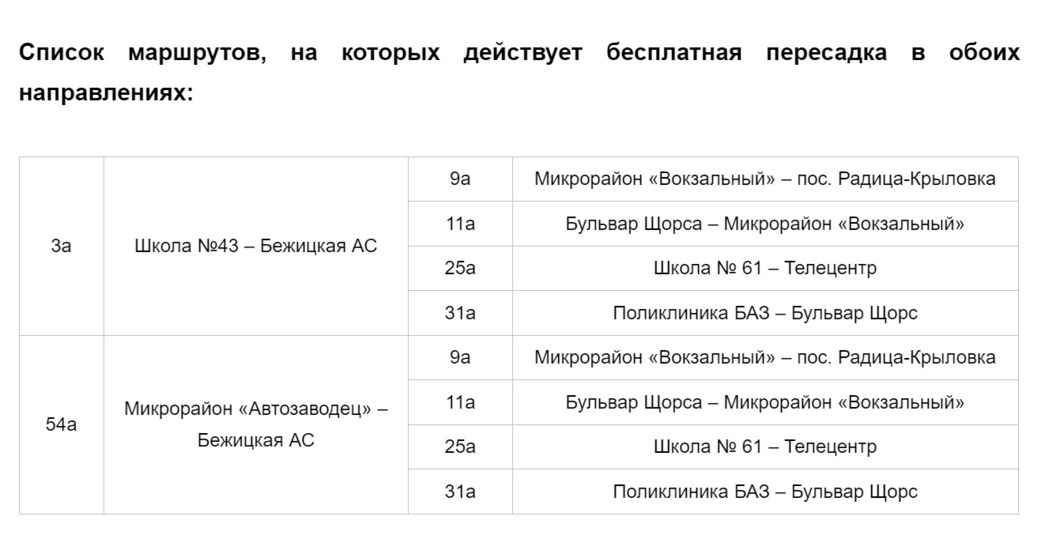 Пересадка на другой автобус