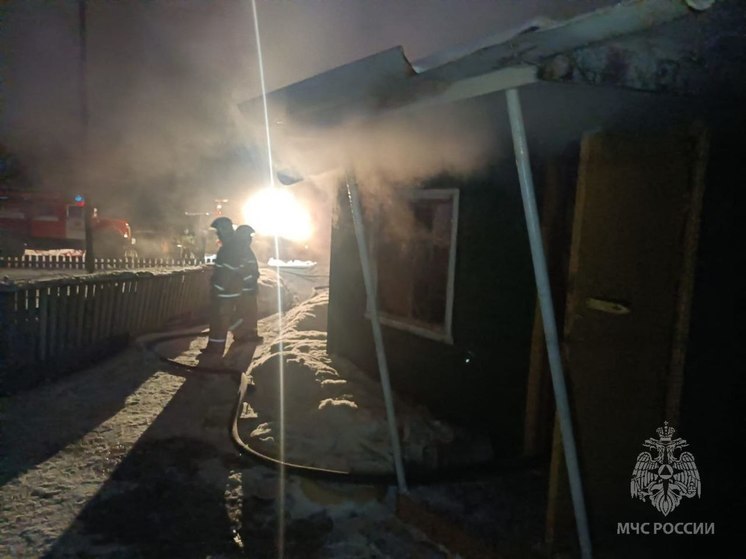 Женщину спасли из пожара в поселке Трубичино