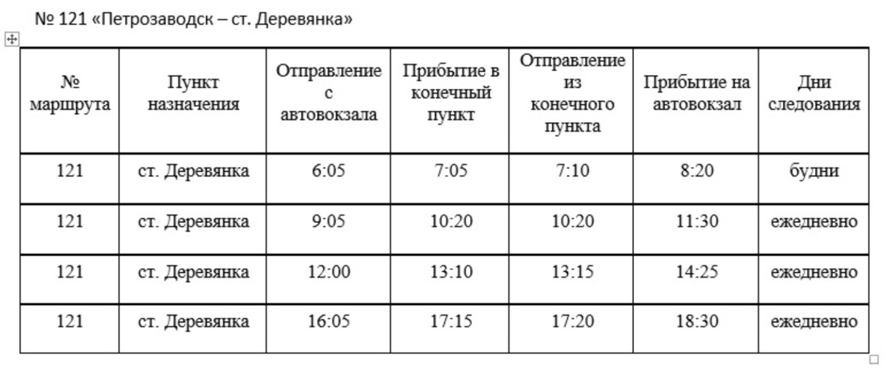 Пригородный автобус шуйская петрозаводск