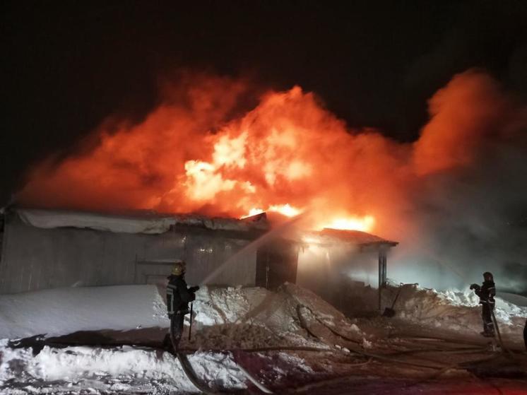 Пожарные 15 часов тушили полыхающий склад в Пангодах