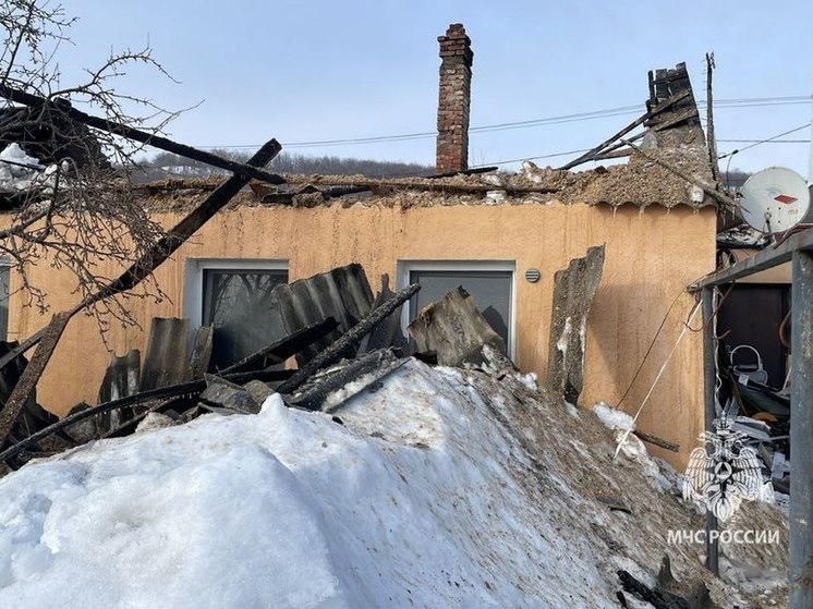 В Гагаринском районе горел двухквартирный дом