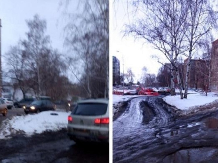  В Новосибирске автомобилисты объезжают перекрытую из-за ремонта дорогу по тротуару с пешеходами