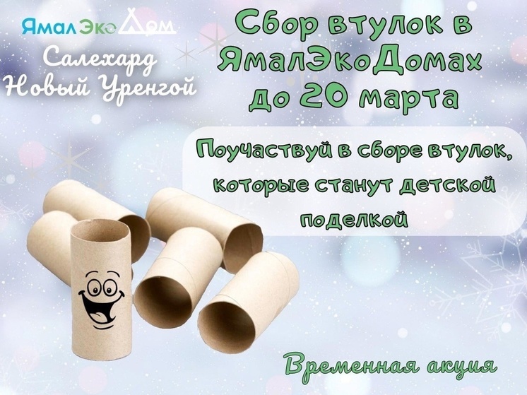 На Ямале объявили сбор втулок от туалетной бумаги для детских поделок