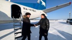 Глава Якутии прибыл с рабочим визитом в Ленский район Якутии
