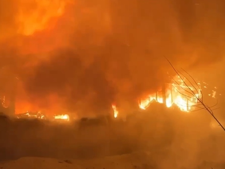 В Салехарде 3 часа тушили горящие гаражи с газовыми баллонами