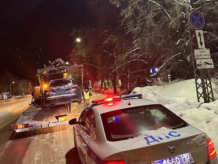 Ночью в Петрозаводске 7 автомобилей увезли на штрафстоянку