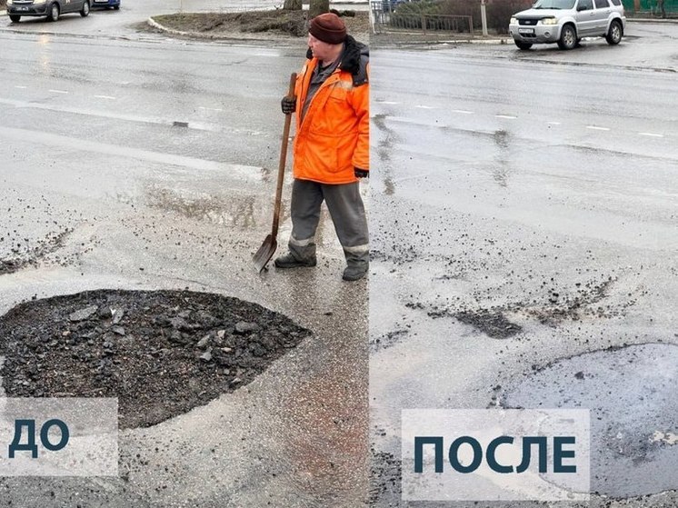 На нескольких улицах Белгорода устраняют дорожные ямы