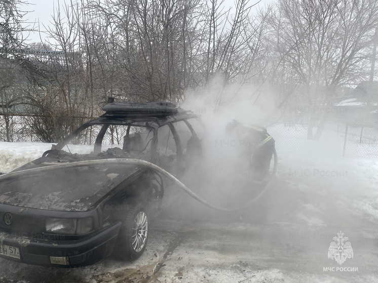 Под Орлом огонь полностью уничтожил авто, но обошлось без пострадавших