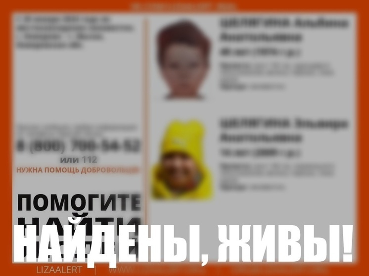 Пропавшие в Кузбассе мать и дочь найдены живыми