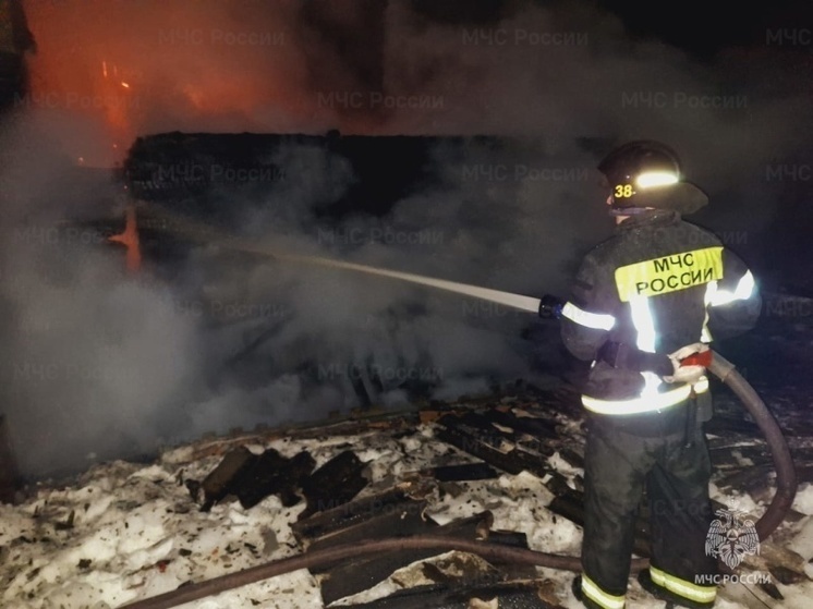 Огненная стихия полностью уничтожила дом в Урицком районе