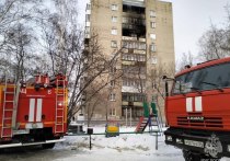 Психолог ГУ МЧС России по Новосибирской области работает на месте пожара, в котором погиб трехлетний мальчик
