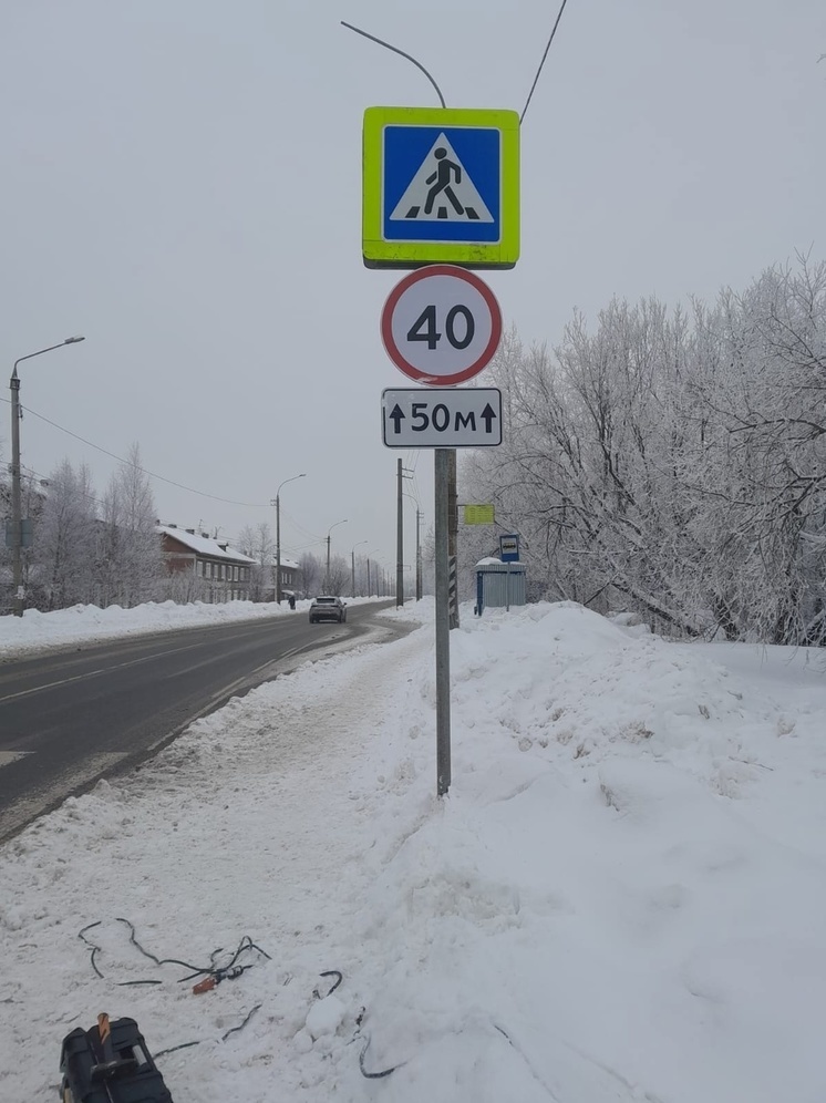 На улице Победы в Архангельске новые дорожные знаки