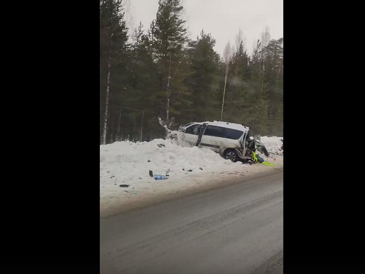 Появилось видео с места смертельного ДТП в Сегежском районе Карелии