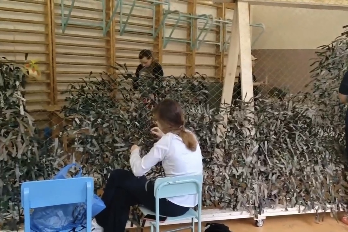 В Костроме учащиеся школ плетут маскировочные сети и собирают “гуманитарку”