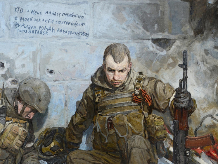 Рязанский художник Миронов написал картину в память о бойце Романе Рудакове