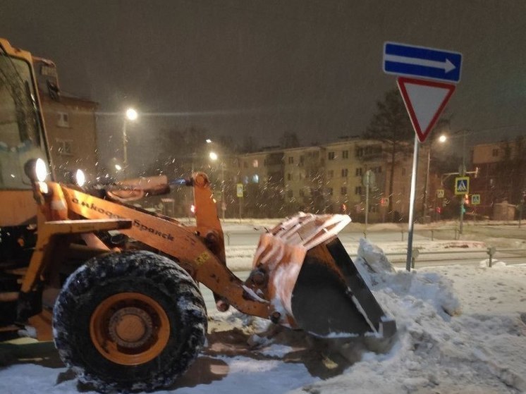 Дороги, дворы и улицы очищают от снега в Серпухове