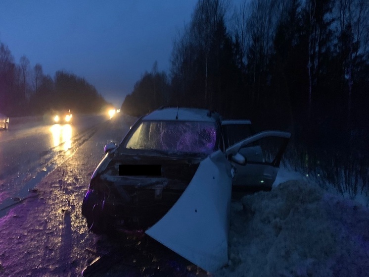Под Тверью «Опель» въехал в отбойник из-за непогоды