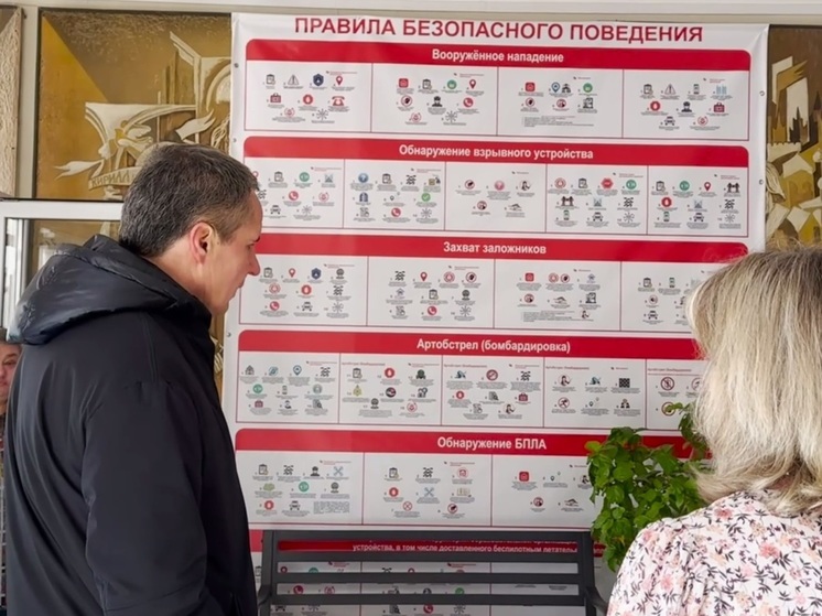  Гладков проверил готовность к очному обучению в гимназии № 2 Белгорода