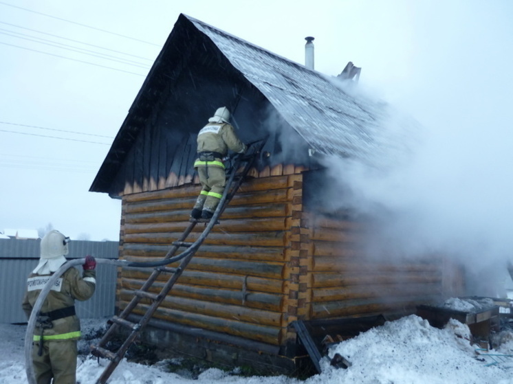 Баня и дровяник горели в ночь на 28 февраля в Томской области
