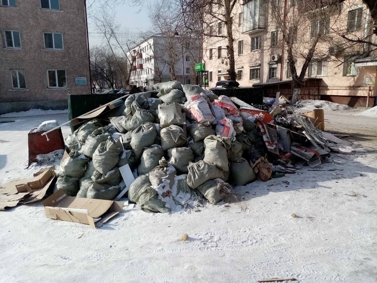 Во дворах Кызыла участились случаи складирования крупного мусора