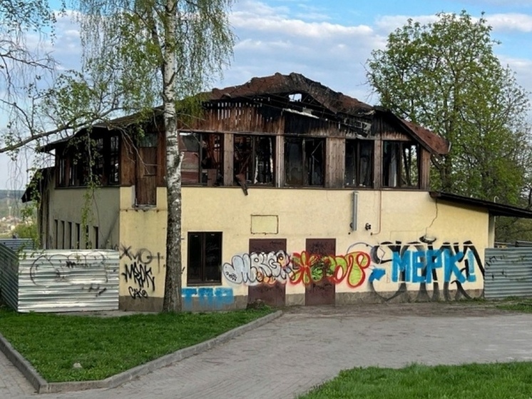 В Курске до сих пор не решен вопрос сноса сгоревшего кафе в Первомайском парке