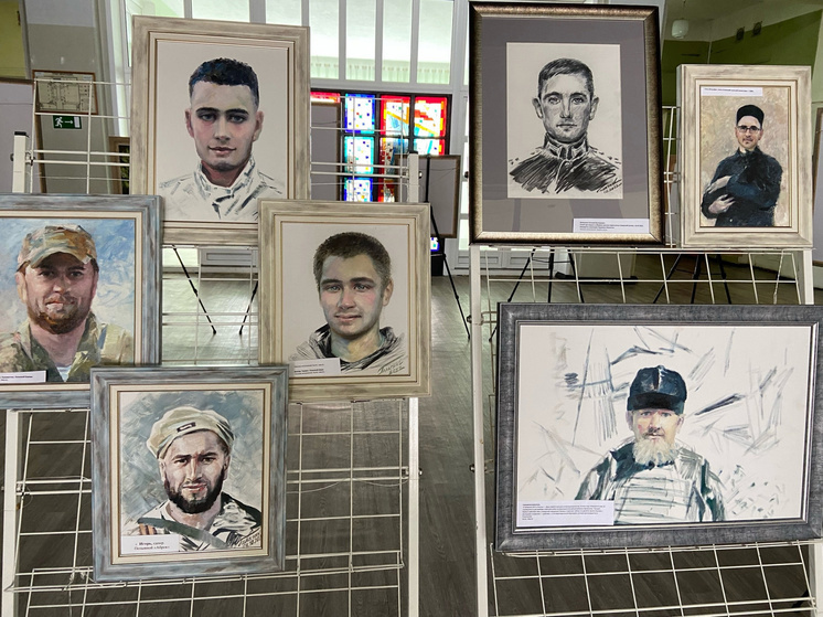 На выставке, посвященной специальной военной операции, размещены портреты детей Луганской Народной Республики