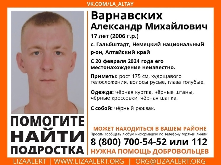 В Новосибирской области ищут пропавшего подростка в черной куртке
