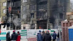 На юге Москвы начался пожар на стройке: видео