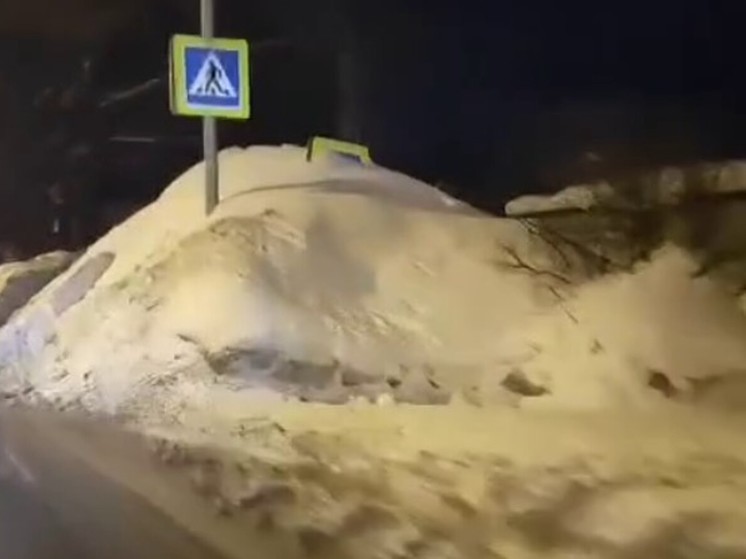 В Наро-Фоминске пешеходный переход завалили сугробом