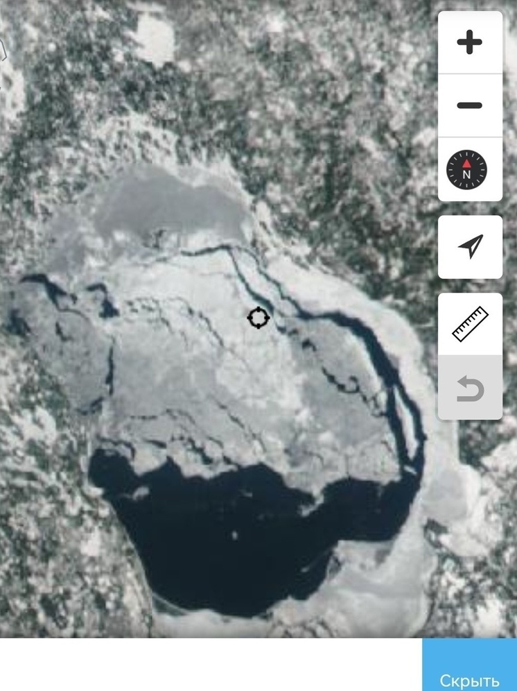 ГИМС Питкяранты показал трещины на льду Ладоги, которые видно из космоса