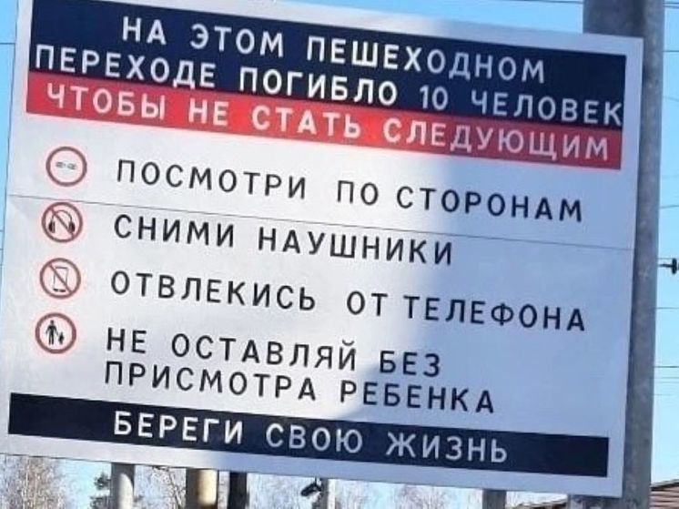 На пешеходных переходах в Подмосковье появились необычные щиты