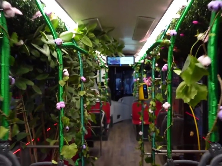 В честь Международного женского дня по Сочи курсирует цветочный автобус