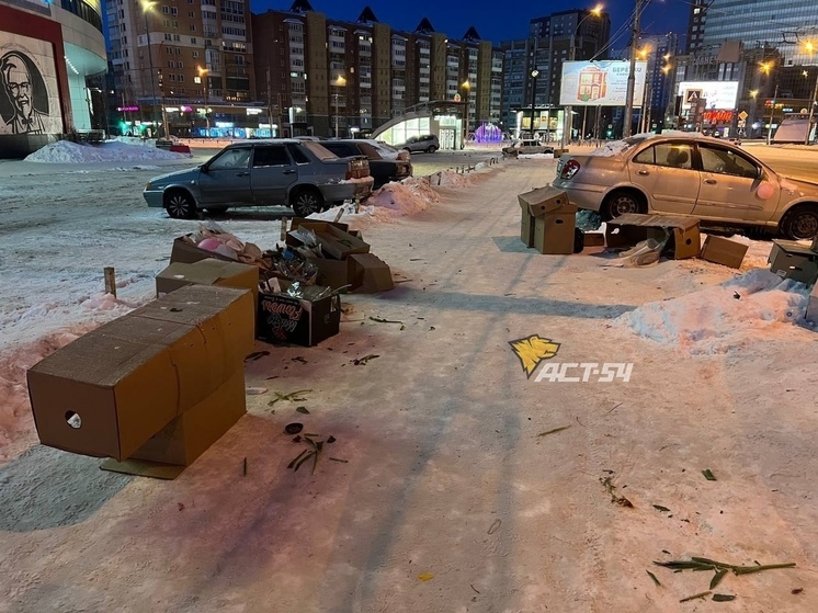 В Новосибирске продавцы тюльпанов оставили после себя мусор в местах торговли