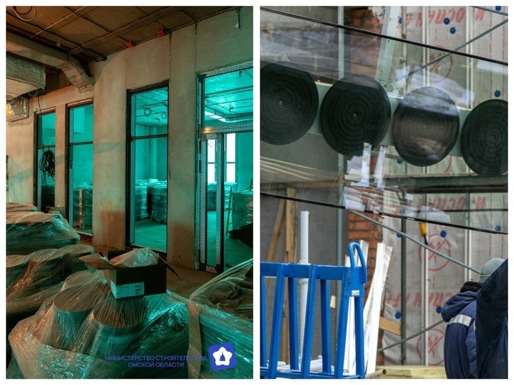 В Омске в новой школе в Прибрежном начали остеклять классы и актовый зал
