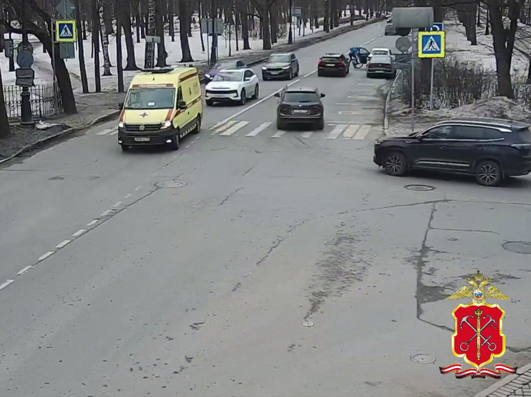 Появились кадры ДТП, в котором велосипедиста отбросило дверью под колеса авто в Петербурге