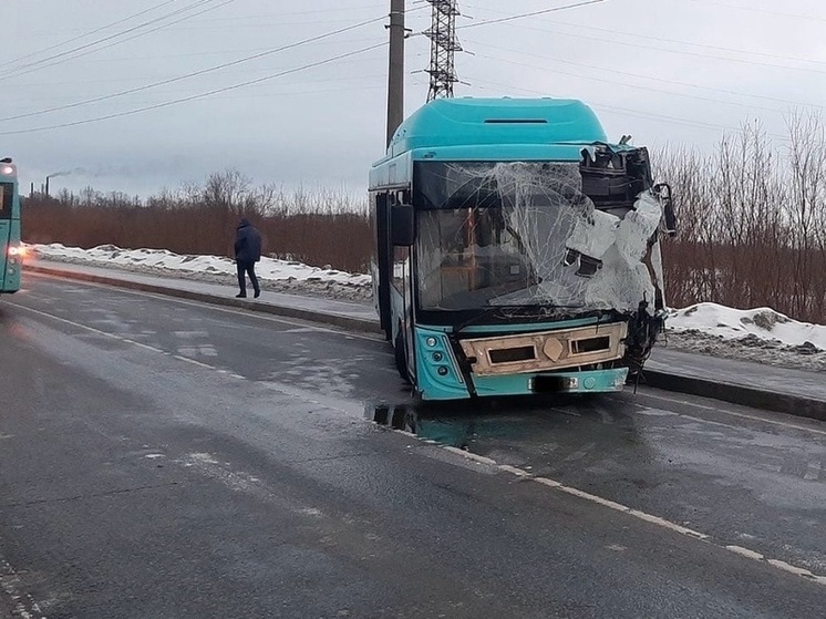 В Архангельске автобус с пассажирами влетел в столб
