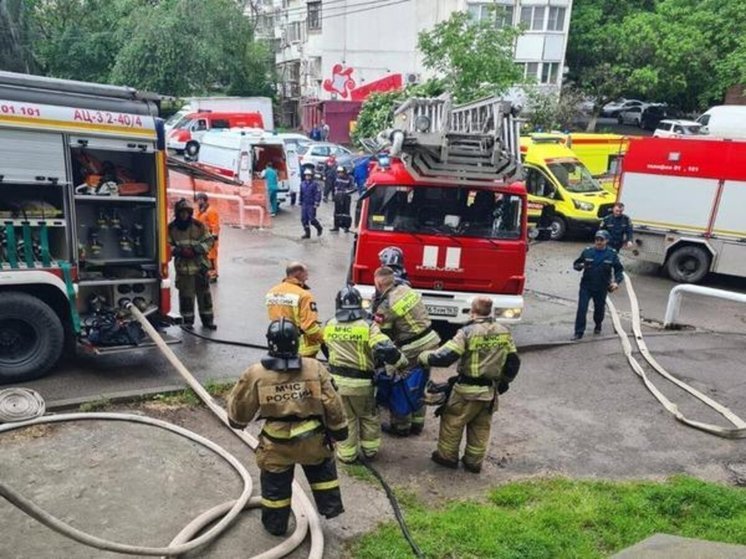 Под Ростовом более 12 спасателей тушат крупный пожар