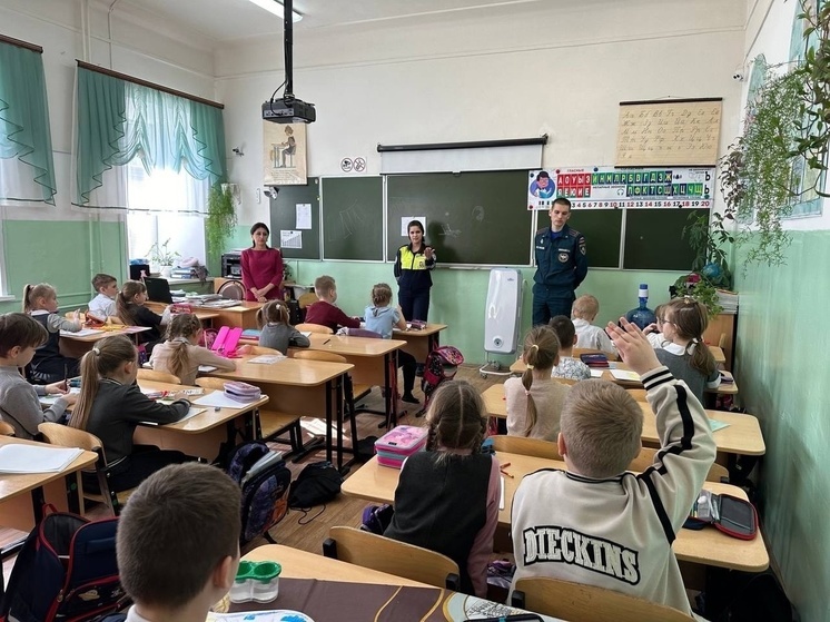 Сотрудники ГАИ и МЧС провели беседу с учениками школы №1 в Касимове