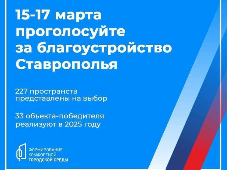 Жители Ставрополья выберут 33 из 227 объектов для благоустройства в 2025 году
