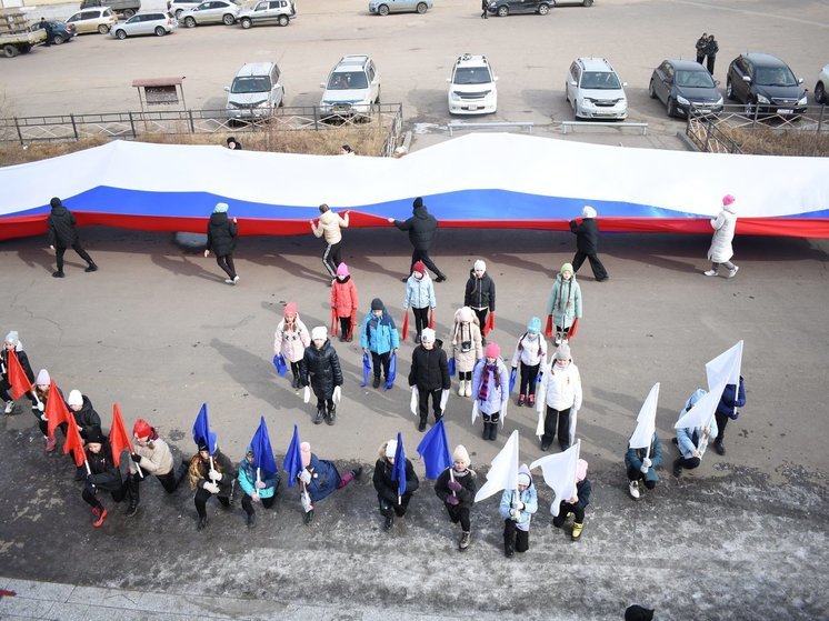 В Заиграевском районе Бурятии прошел флешмоб «Россия - это мы»