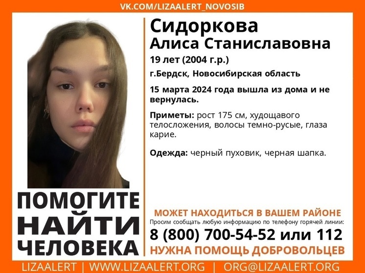 Новосибирские волонтеры объявили сбор на поиски 19-летней девушки