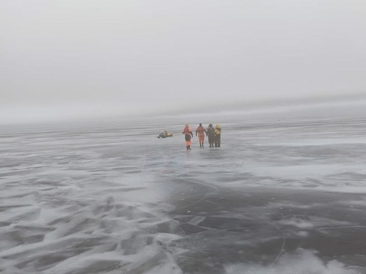 Четырех рыбаков с оторвавшихся льдин доставили на берег в поселке Назия