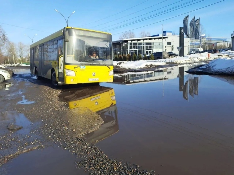 Мэрия Ярославля пообещала отремонтировать улицу, где тонут автобусы