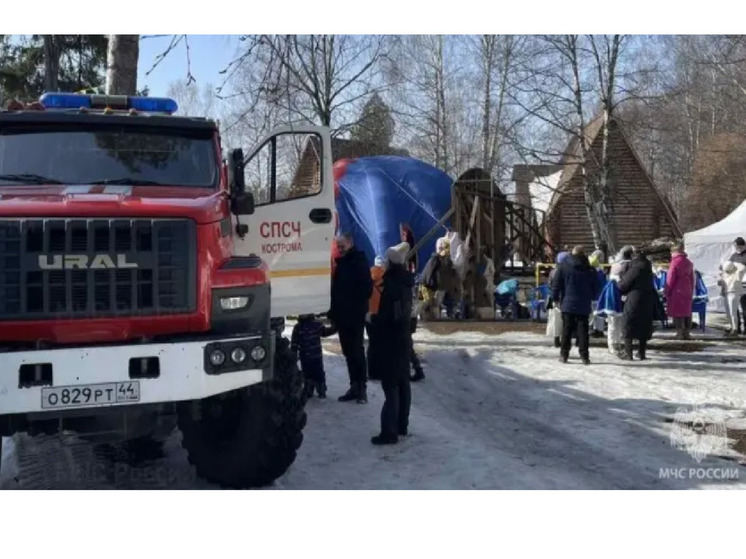 Костромские забавы: чучело Масленицы спалили под присмотром пожарных